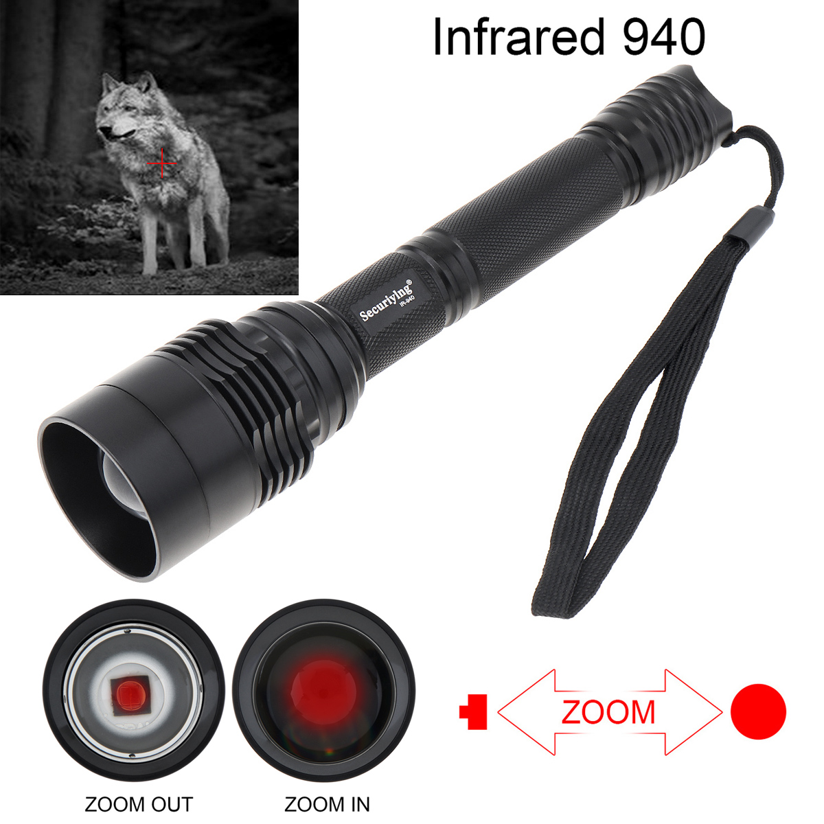 Hunting Thermal Imaging Scope - Linterna infrarroja T50 de 10W IR